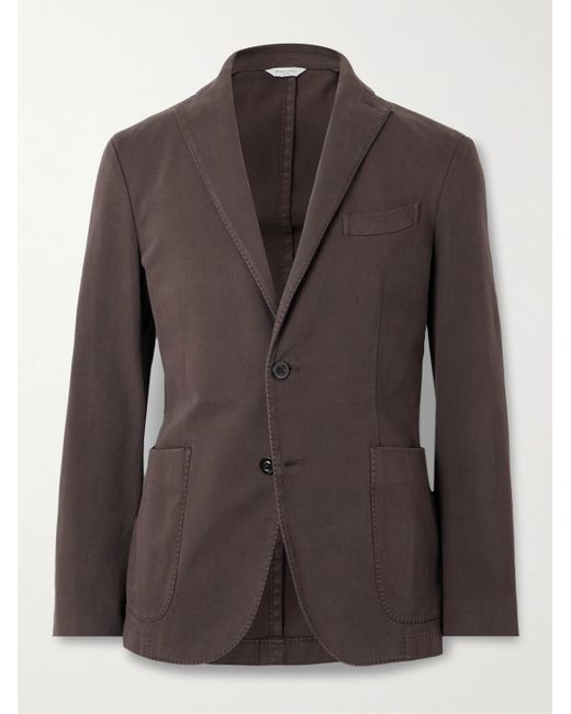 Boglioli Brown Cotton-blend Twill Suit Jacket for men