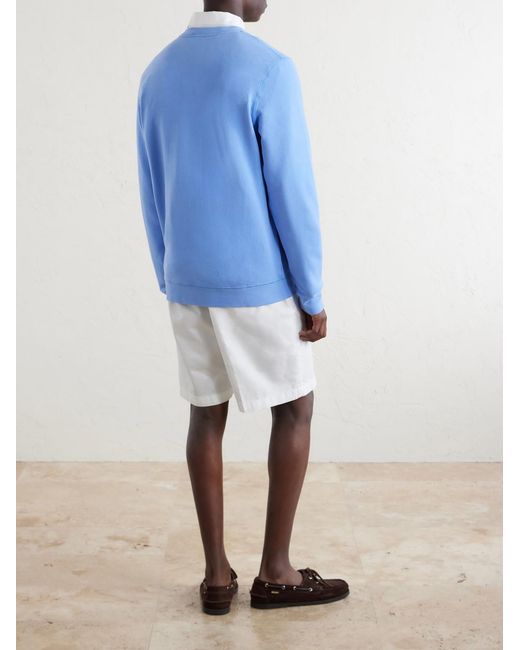 Sunspel Blue Cotton-Jersey Sweatshirt for men