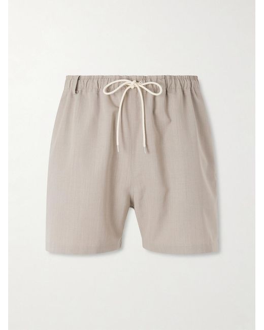 Auralee Natural Wool Drawstring Shorts for men
