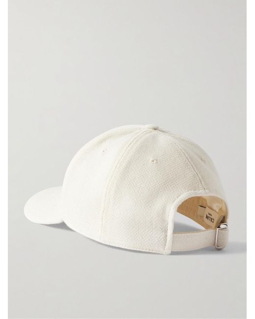 Céline Triomphe Baseballkappe aus einer Wollmischung mit Logostickerei in Natural für Herren