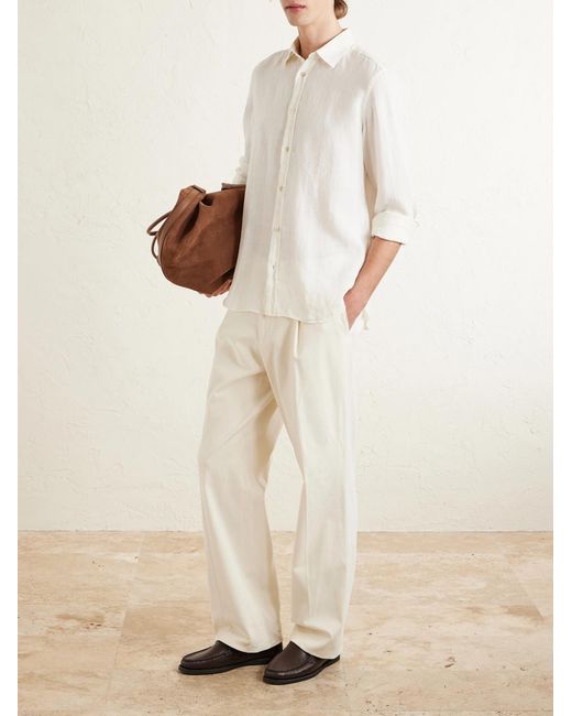 Boglioli White Linen Shirt for men
