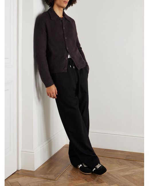 Dries Van Noten Blue Alpaca-Blend Cardigan for men