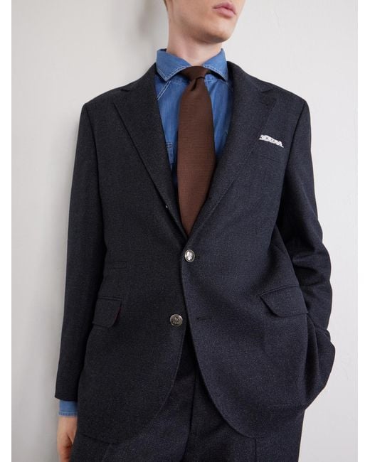 Brunello Cucinelli Blue Virgin Wool Suit Jacket for men