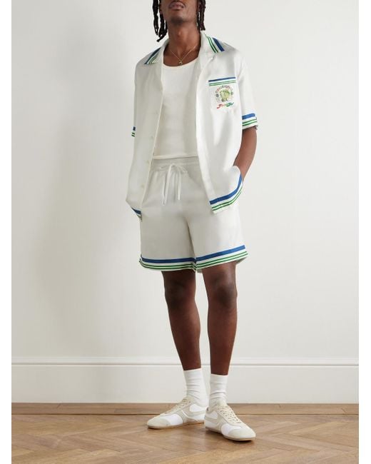 Shorts A Gamba Larga di Casablanca in White da Uomo
