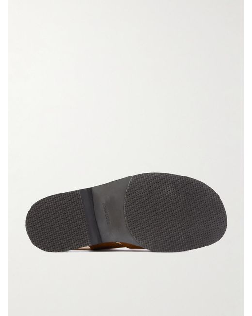 John Lobb Brown Seaford Cutout Suede Sandals for men