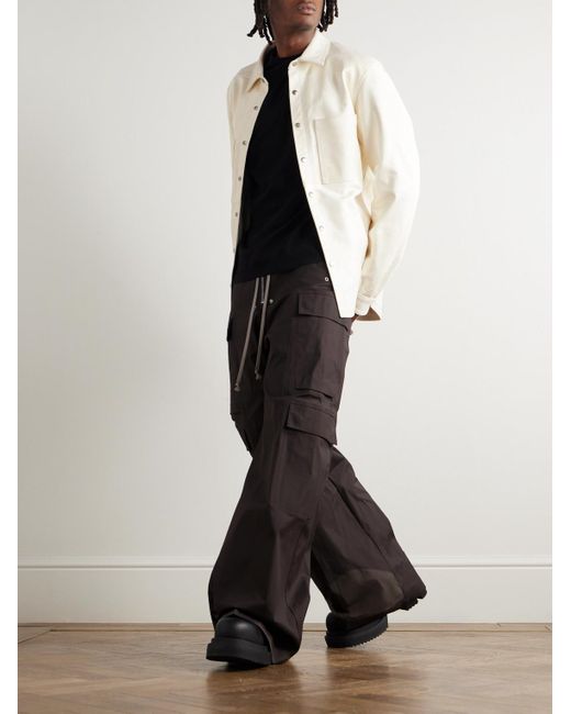 Rick Owens Belas weit geschnittene Cargohose aus Popeline aus einer Baumwollmischung mit Kordelzugbund in Gray für Herren