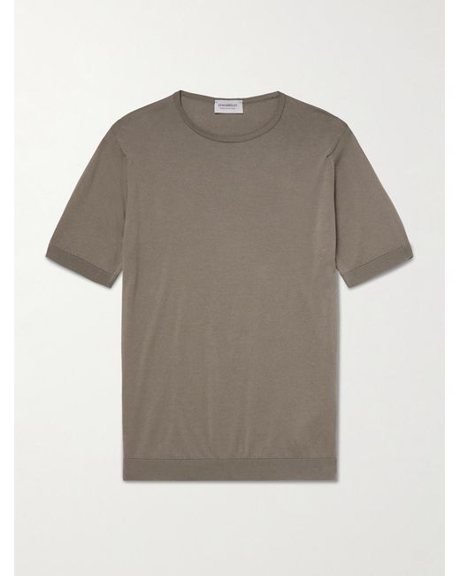 John Smedley Gray Belden Slim-Fit Sea Island Cotton T-Shirt for men