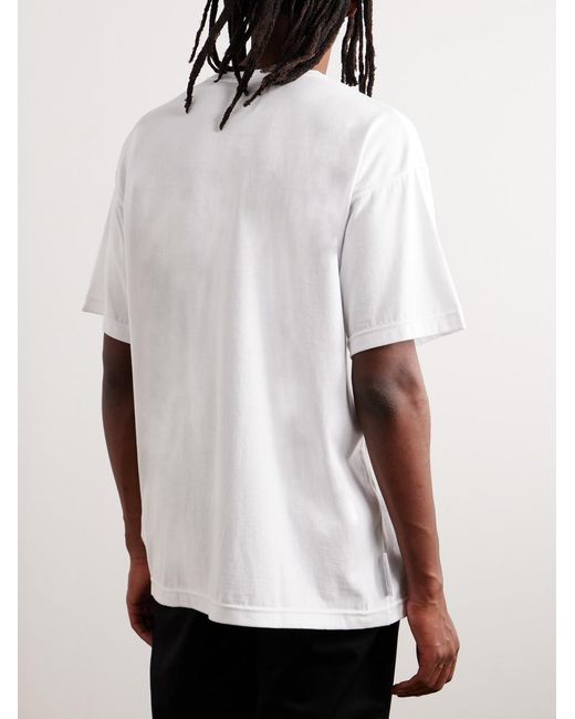 (w)taps White Logo-Embroidered Cotton-Jersey T-Shirt for men
