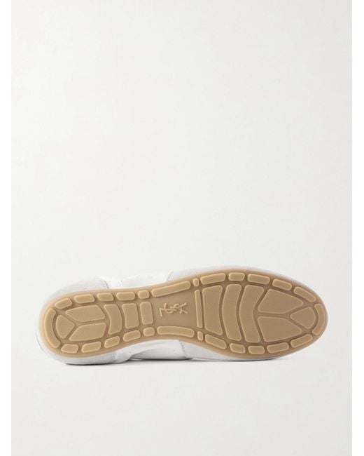Saint Laurent Natural Lewis Suede And Full-Grain Leather Sneakers for men