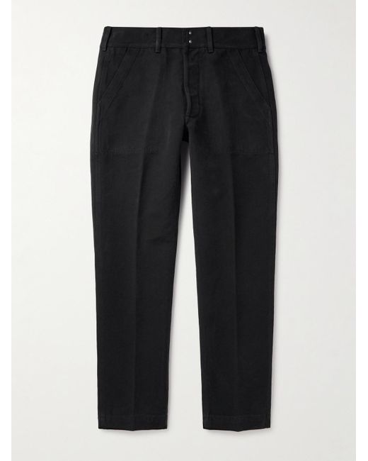 Tom Ford Black Straight-leg Cotton-twill Trousers for men