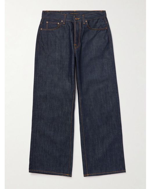 Nudie Jeans Blue Loud Larry Wide-Leg Organic Jeans for men