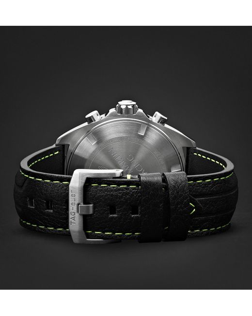 Tag Heuer Formula 1 Limited Edition Aston Martin Quartz Chronograph 43mm Stainless Steel And Leather Watch Ref No Caz101p Fc8245 In Black For Men Lyst
