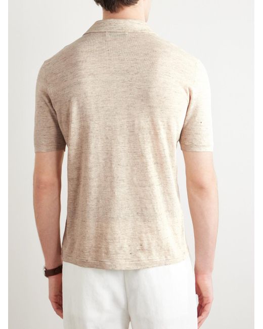 Brunello Cucinelli Natural Camp-collar Slub Linen And Cotton-blend Shirt for men