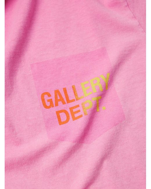 GALLERY DEPT. Pink Boardwalk Logo-print Paint-splattered Cotton-jersey T-shirt for men