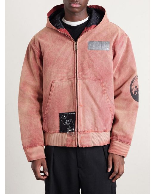 Enfants Riches Deprimes Pink Distressed Cotton-jersey Zip-up Hoodie for men