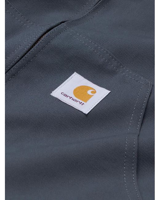 Carhartt Blue Active Logo-appliquéd Organic Cotton-canvas Zip-up Hoodie for men
