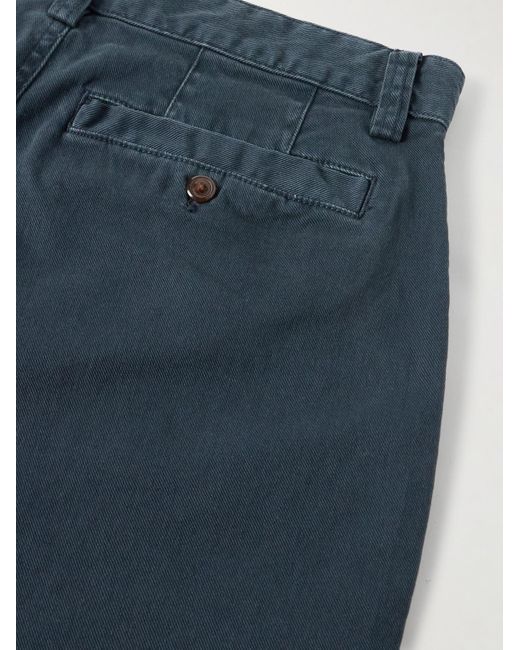 Corridor NYC Blue Straight-Leg Garment-Dyed Stretch-Cotton Twill Trousers for men