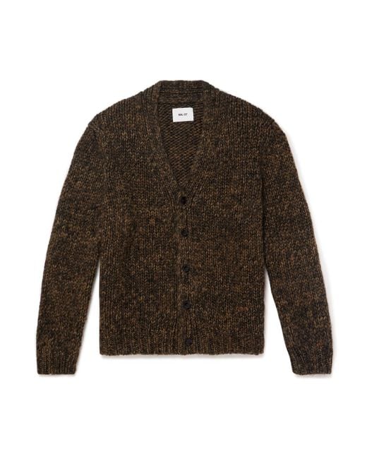 NN07 Brown Osky 60008 Wool-Blend Cardigan for men