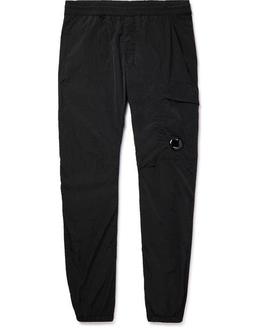 C P Company Black Chrome Tapered Logo-appliquéd Shell Sweatpants for men