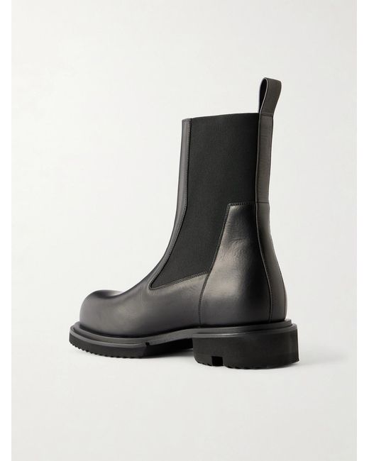 Rick Owens Black Beatle Leather Chelsea Boots for men