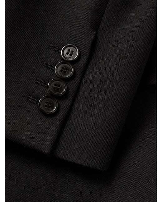 Saint Laurent Black Double-Breasted Wool-Gabardine Blazer for men