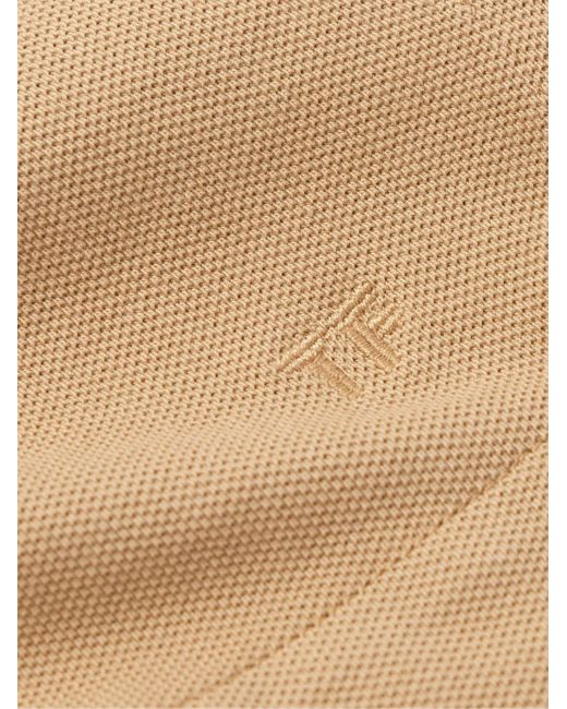 Tom Ford Natural Garment-Dyed Cotton-Piqué Polo Shirt for men