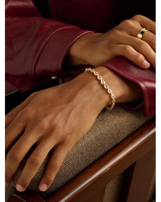 SHAY Tennisarmband aus 18 Karat Gelbgold mit Topasen in Black für Herren