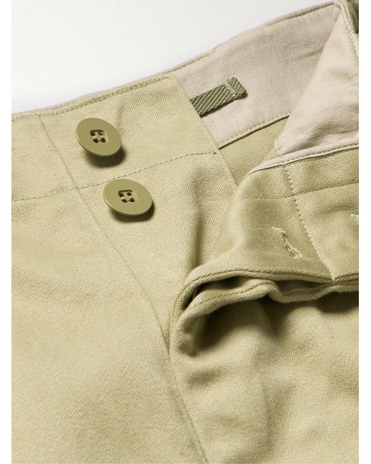 Burberry Natural Wide-Leg Cotton-Twill Trousers for men