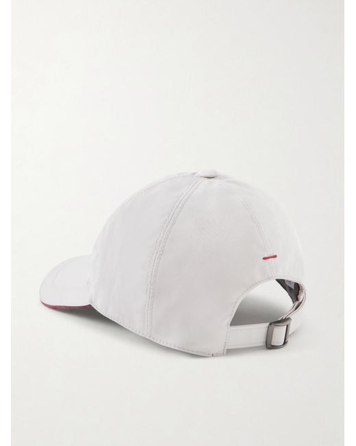 Brunello Cucinelli White Logo-embroidered Shell Cap for men