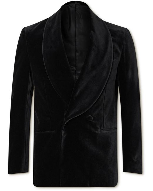 De Petrillo Positano Shawl-collar Double-breasted Velvet Tuxedo Jacket ...