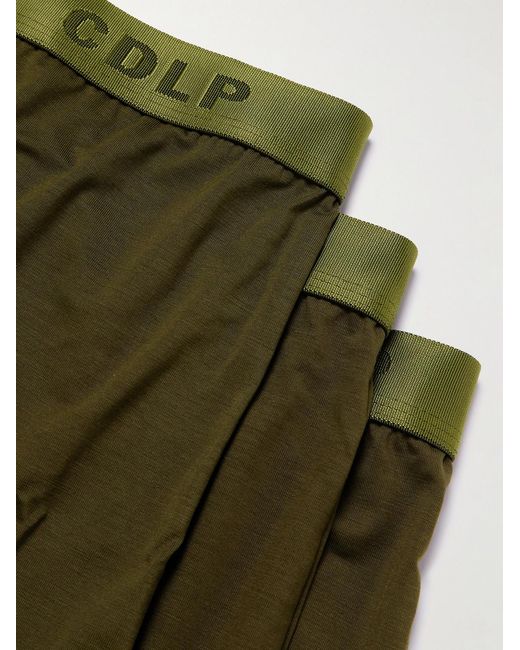 CDLP Green Three-Pack Stretch-Tencel Lyocell Boxer Briefs for men