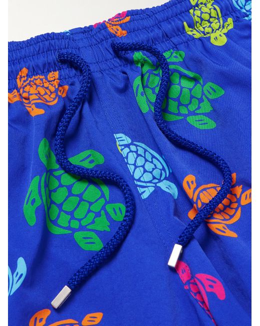 Vilebrequin Moonrise gerade geschnittene mittellange Badeshorts mit Print in Blue für Herren
