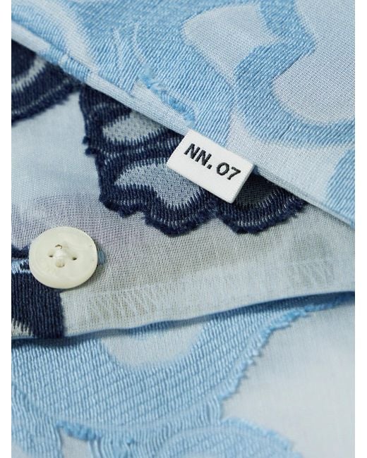 NN07 Blue Freddy 50075 Fil Coupé-Voile Shirt for men
