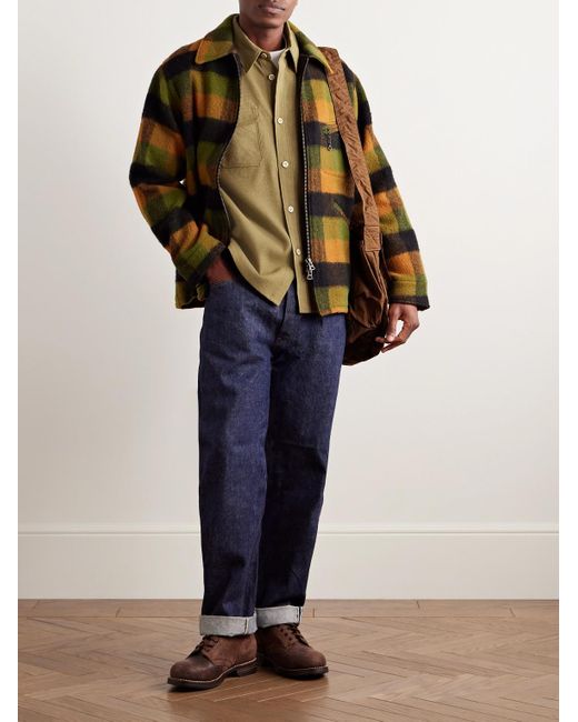 Visvim Green Wool And Linen-Blend Overshirt for men