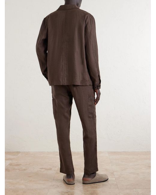 Mr P. Brown Linen Overshirt for men