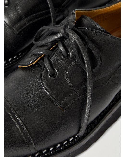 Yuketen Black Leather Derby Shoes for men