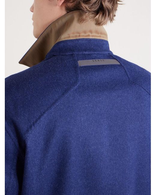 Sease Blue Wool-Blend Overshirt for men