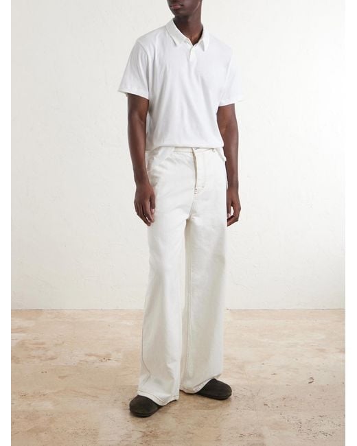 James Perse White Lotus Cotton-jersey Polo Shirt for men