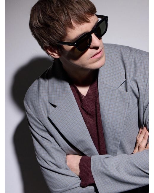 Ahlem Black Champ De Mars Square-Frame Acetate Sunglasses for men