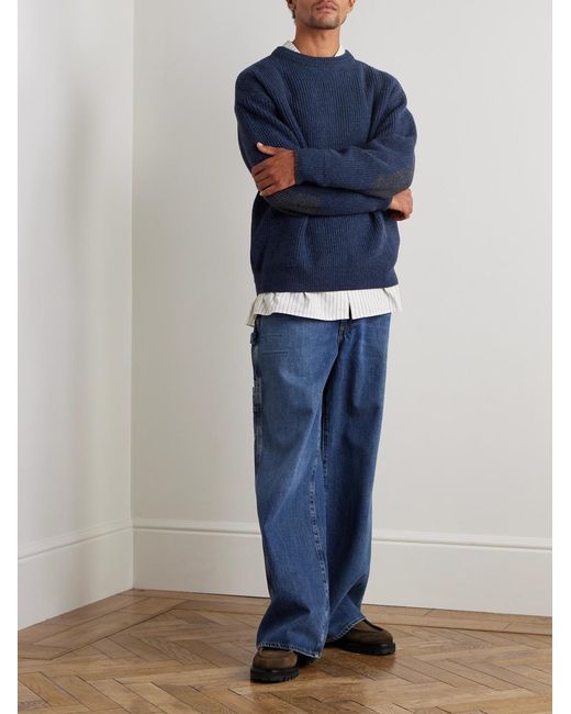 FRIZMWORKS Blue Patch Wool-Blend Sweater for men