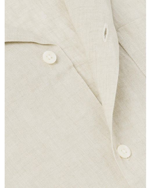 Frescobol Carioca Angelo Hemd aus Leinen mit Reverskragen in White für Herren