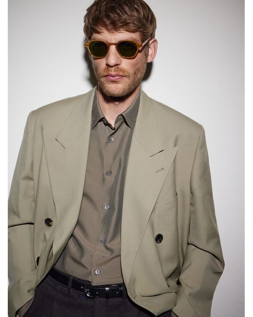 Garrett Leight Green Temescal Hexagon-Frame Acetate Sunglasses for men