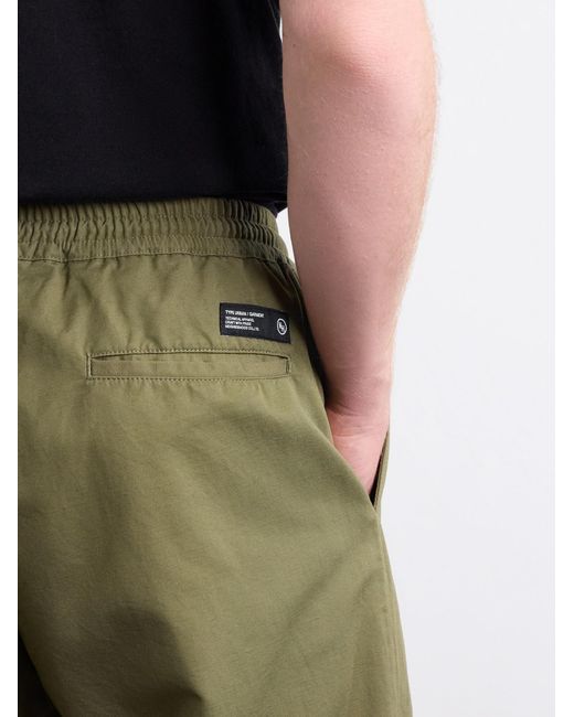 Neighborhood Green Wide-Leg Cotton And Linen-Blend Twill Trousers for men