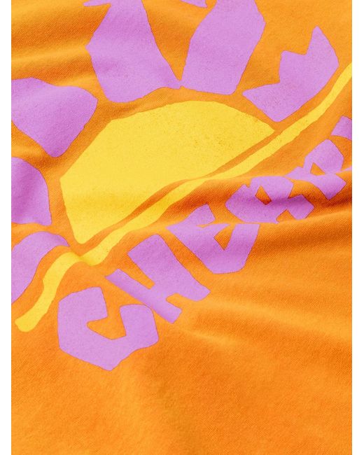 CHERRY LA Orange Sunset Pocket Printed Cotton-Jersey T-Shirt for men