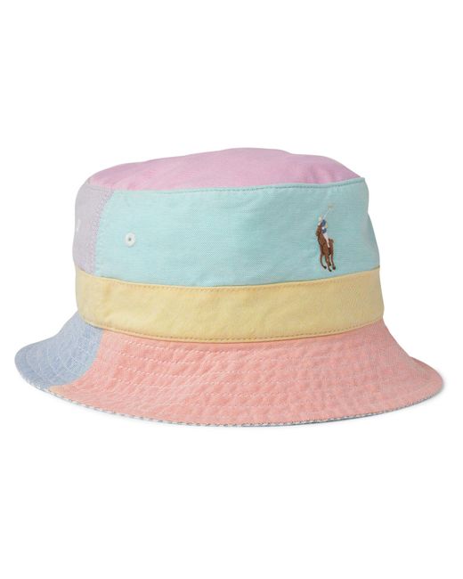 Polo Ralph Lauren Multicolor Logo-embroidered Colour-block Cotton-canvas Bucket Hat for men