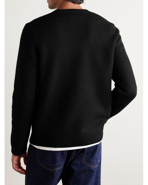 A.P.C. Black Edward Logo-print Virgin Wool Sweater for men