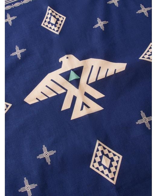 Fortela Blue Printed Cotton Bandana for men