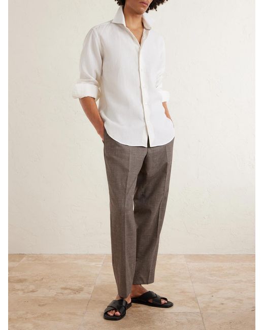 Eleventy White Linen Shirt for men