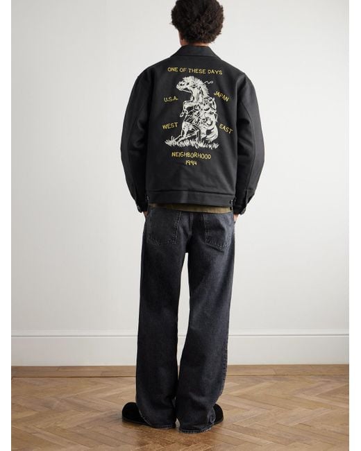 Neighborhood Black Ootd Embroidered Cotton And Wool-Blend Twill Jacket for men