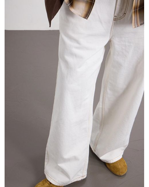 AMI White Wide-Leg Jeans for men